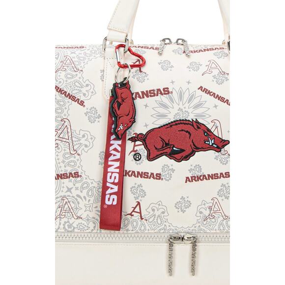 U Arkansas Razorbacks Light Beige Duffle Travel/Gym Bag *Brand NEW w/ Tags* - Picture 2 of 9